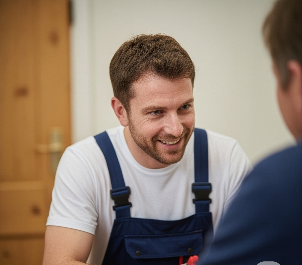 Cheap plumber Sudbury preparing tools for outdoor job – affordable plumbing services in Sudbury Suffolk